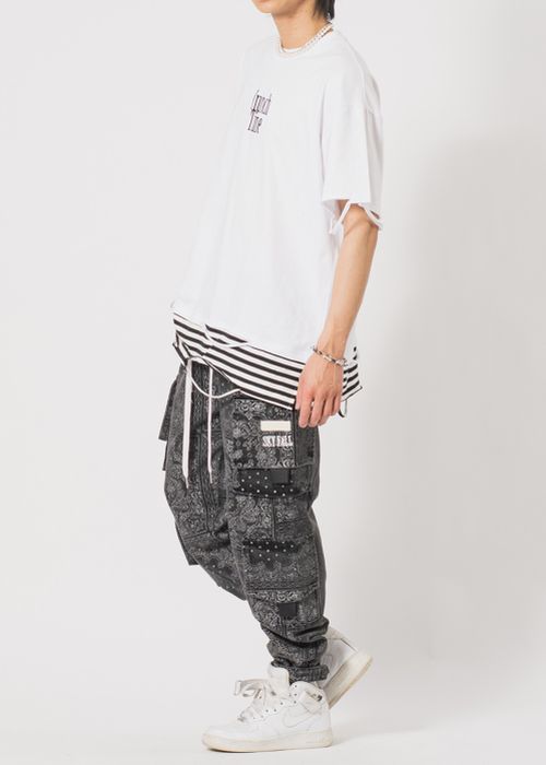 ビッグシルエットボーダーレイヤードTシャツ トップス REGIEVO