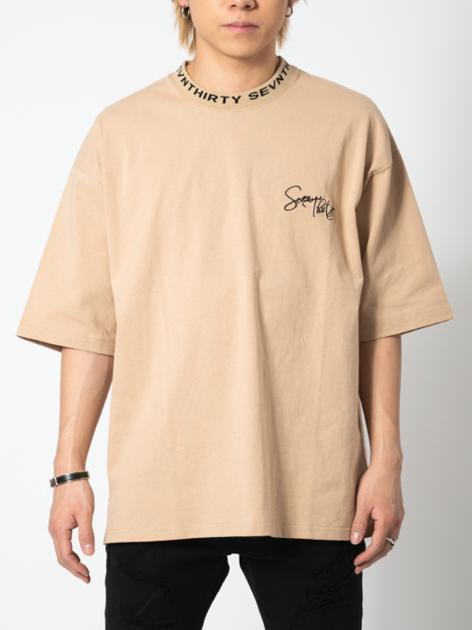 ジャガードリブデザインビッグTシャツ トップス REGIEVO