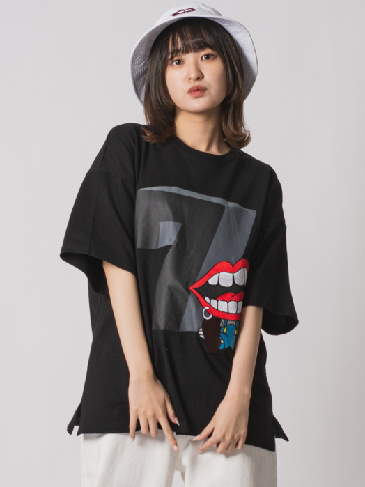 なみおくんナンバリングドロップショルダーTシャツ トップス REGIEVO