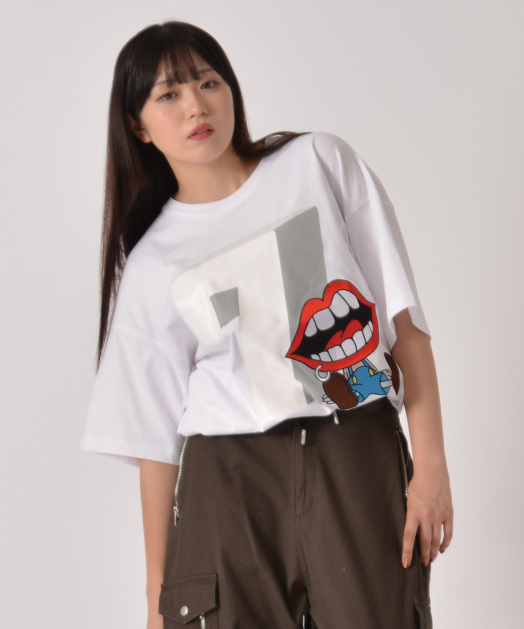 nest Robe ｜コットンナンパープリントドロップショルダーT