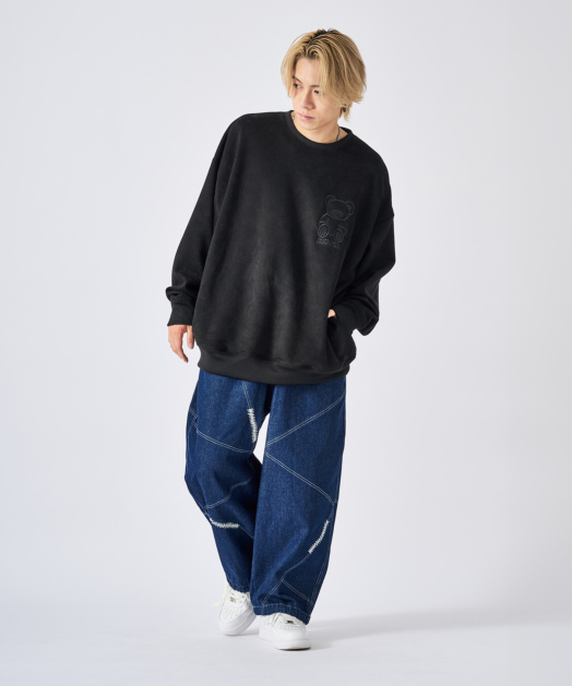 エンボスくまワイドトレーナー トップス REGIEVO