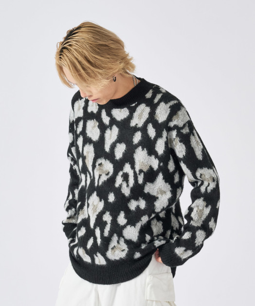 モヘアタッチレオパードニット トップス REGIEVO