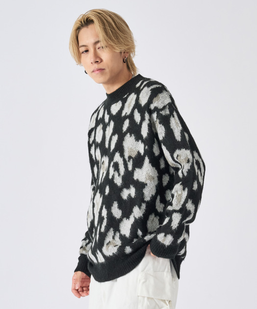 モヘアタッチレオパードニット トップス REGIEVO モヘアタッチレオパードニット トップス REGIEVO