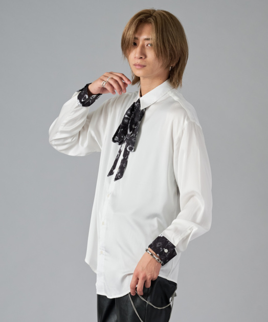 美品 Sov. リボン付き シャツ フリーサイズ リボン付きサテンシャツ トップス REGIEVO